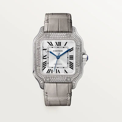 Cartier Santos ( Leren strap ) - VVS Moissanite
