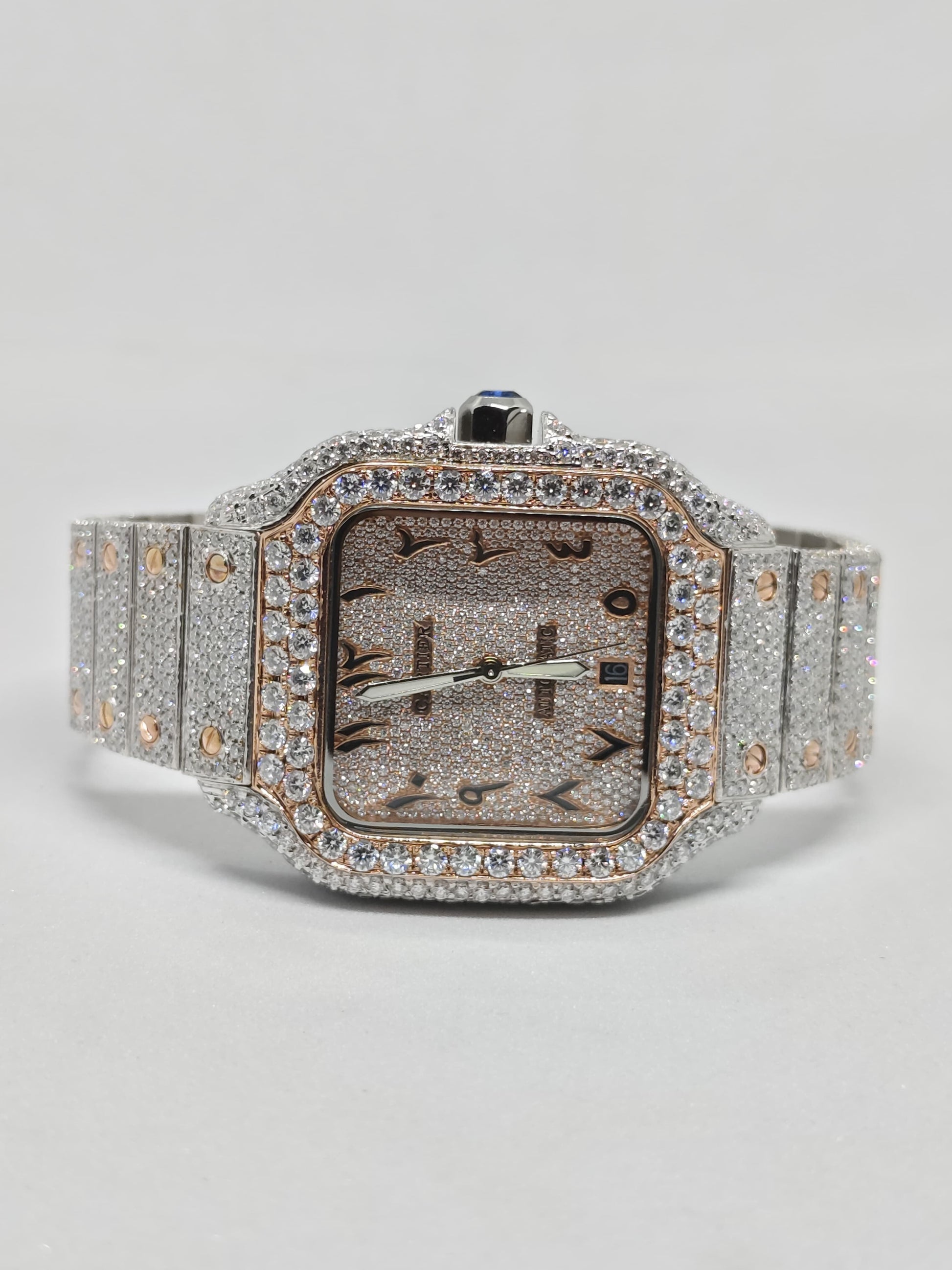 Cartier Santos ( Iced out ) - VVS Moissanite