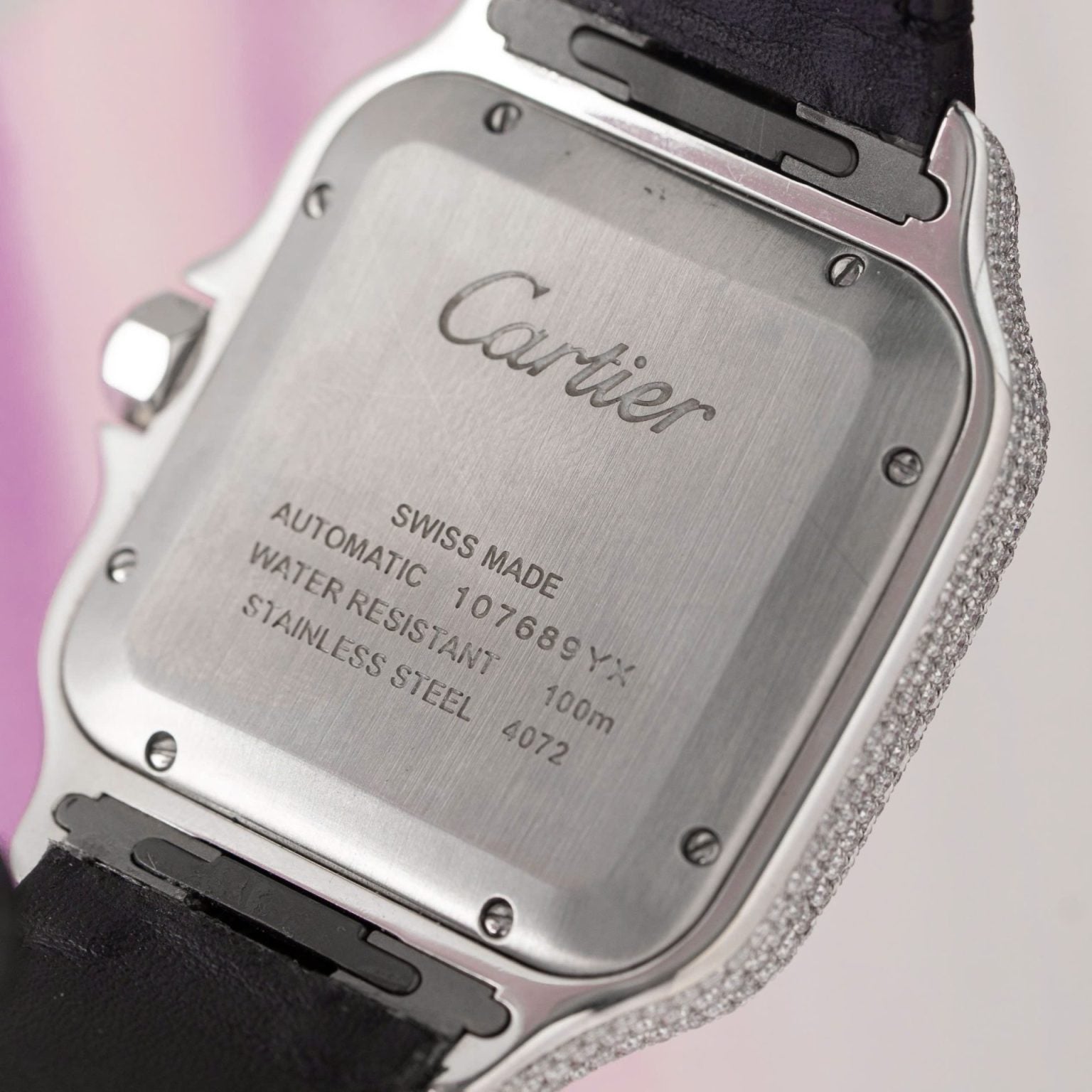 Cartier Santos ( Leren strap ) - VVS Moissanite