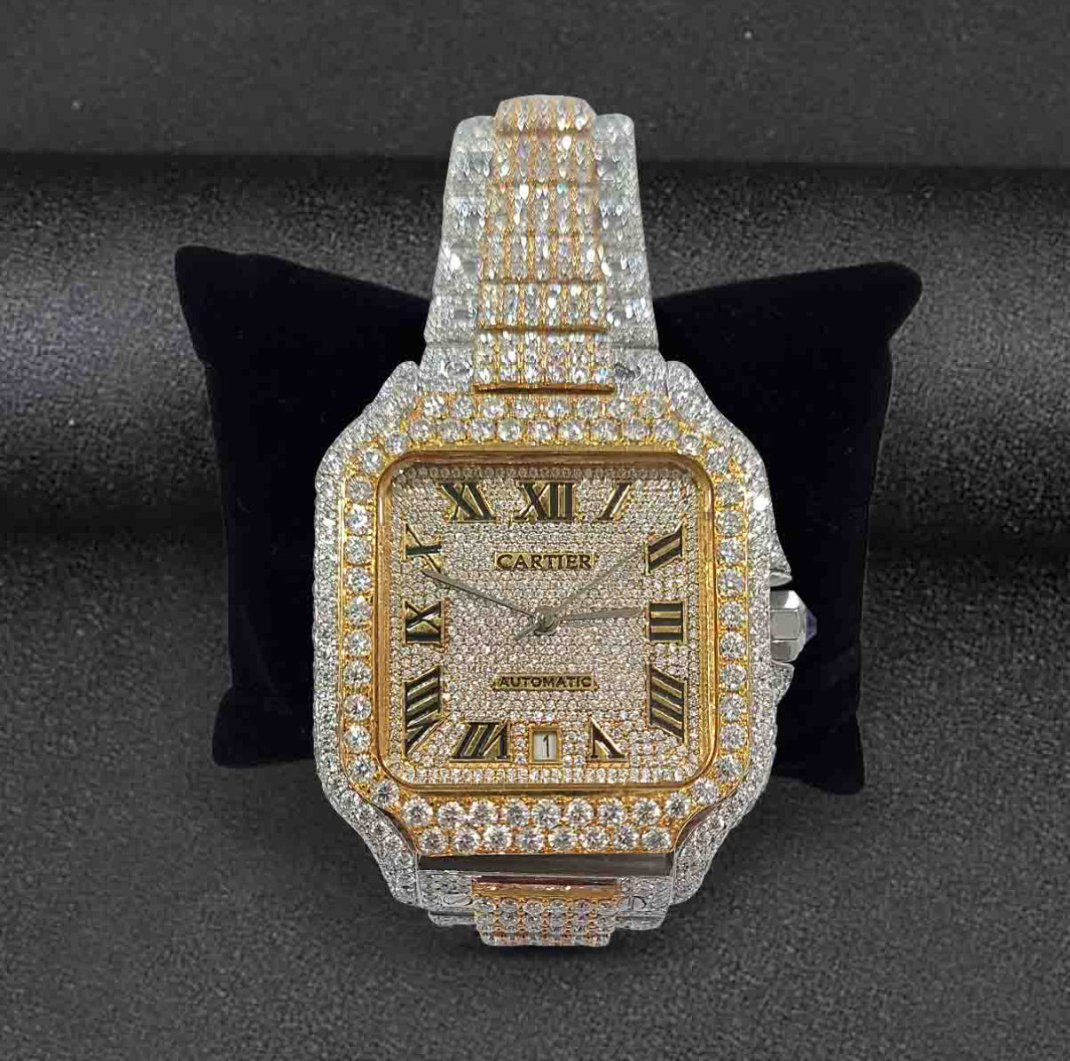 Cartier Santos ( Iced out ) - VVS Moissanite