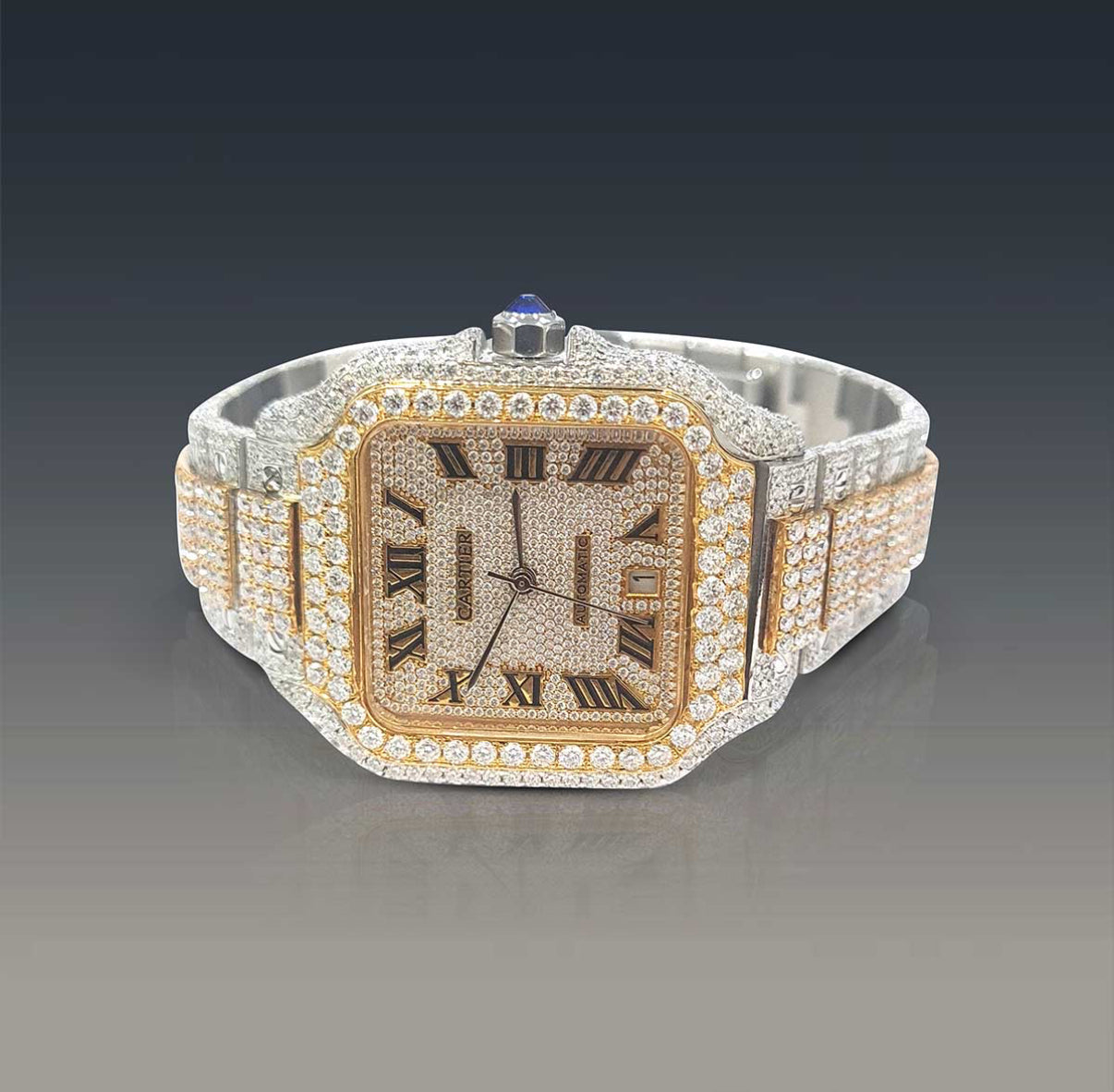 Cartier Santos ( Iced out ) - VVS Moissanite