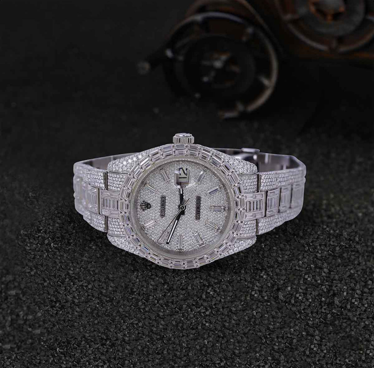 Rolex Silver DateJust (THB Fabriek 6/10 originele onderdelen) - VVS Moissanite