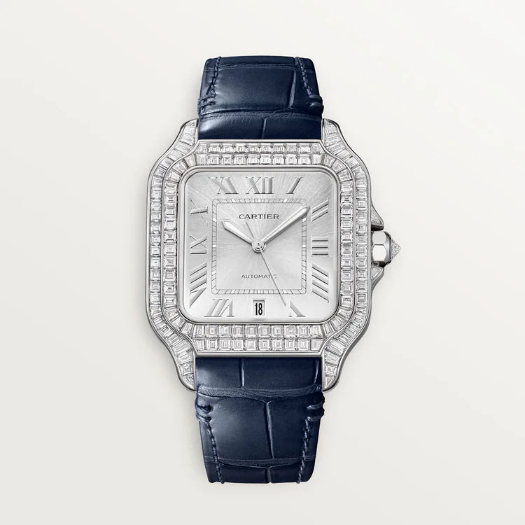 Cartier Santos ( Leren strap ) - VVS Moissanite