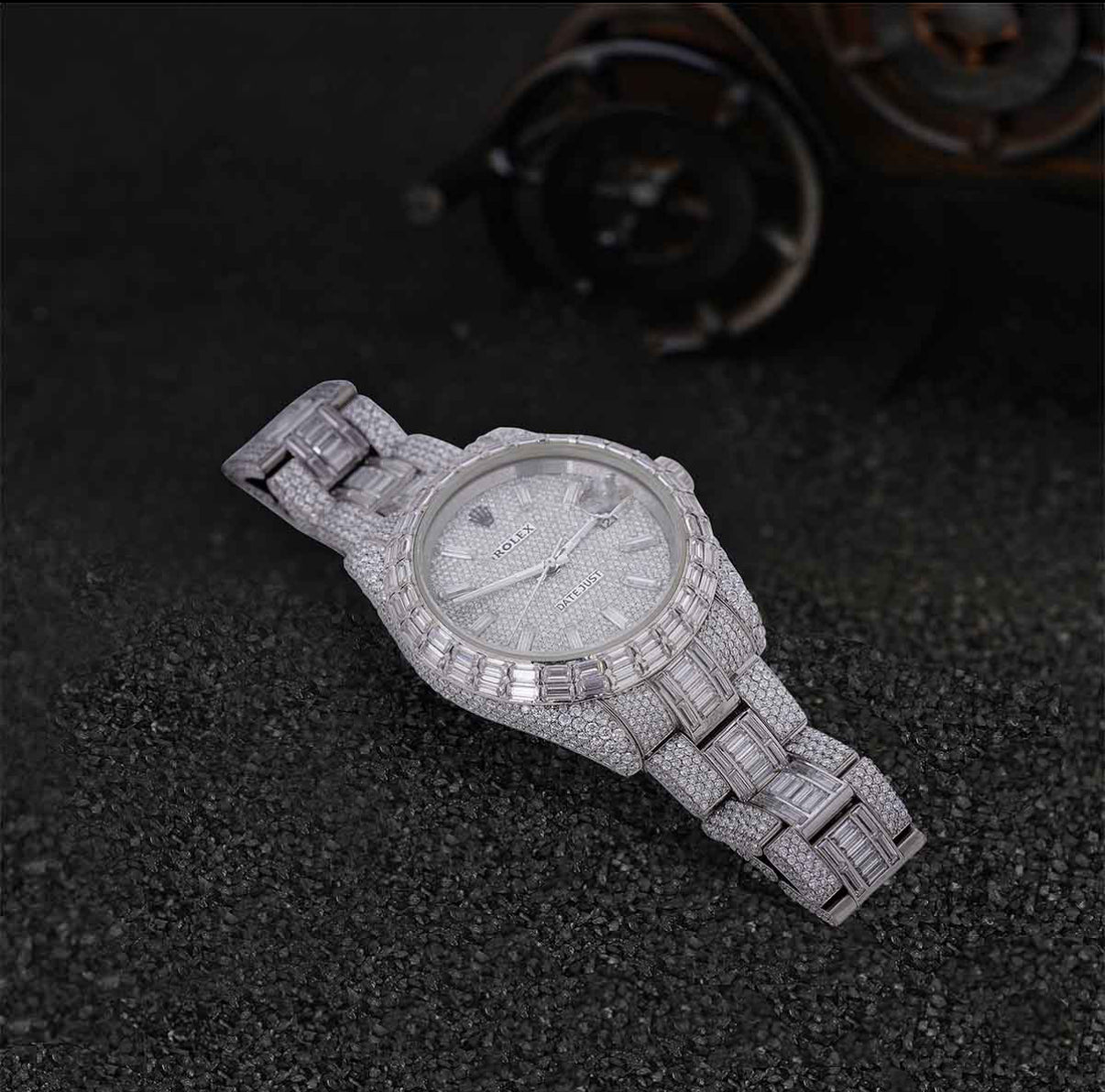 Rolex Silver DateJust (THB Fabriek 6/10 originele onderdelen) - VVS Moissanite