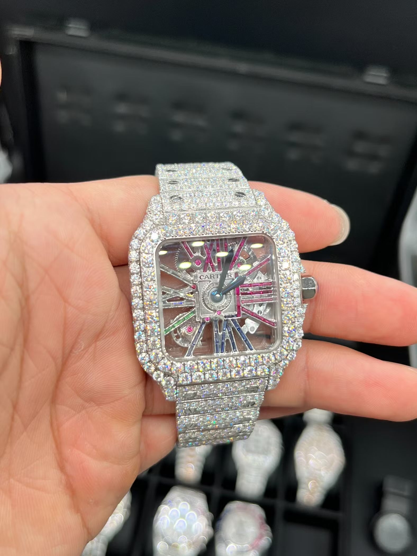 Cartier Santos ( Iced out ) - VVS Moissanite