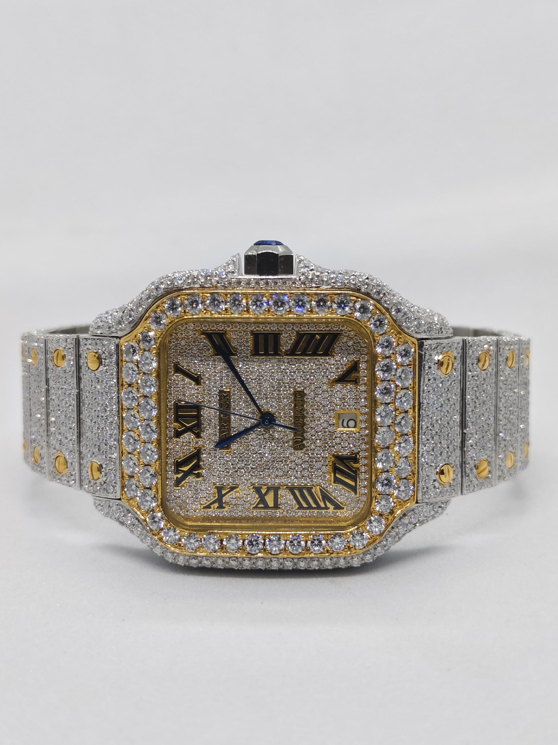 Cartier Santos ( Iced out ) - VVS Moissanite