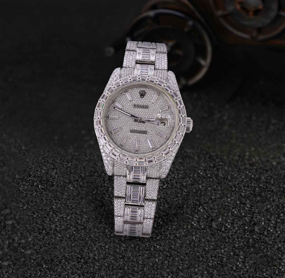 Rolex Silver DateJust (THB Fabriek 6/10 originele onderdelen) - VVS Moissanite
