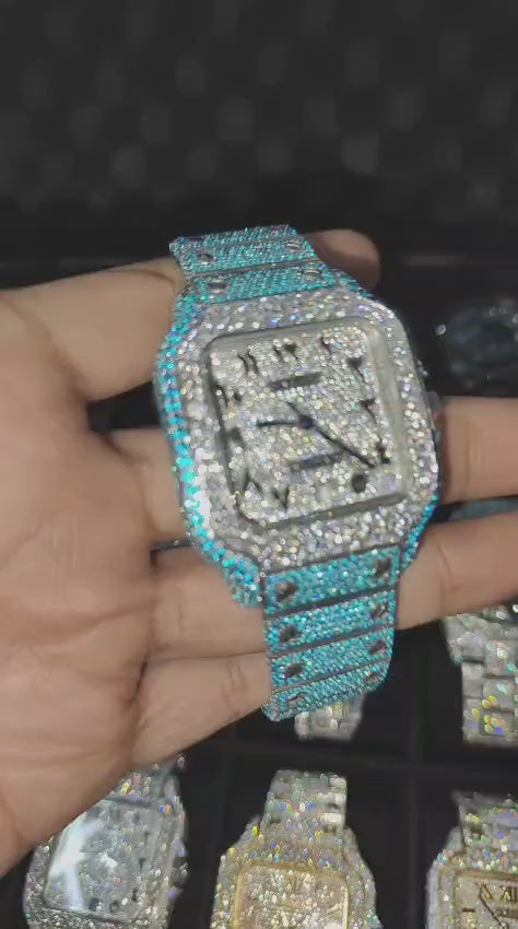 Cartier Santos ( Iced out ) - VVS Moissanite