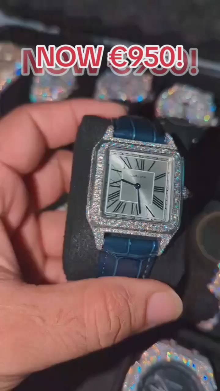 Cartier Santos ( Leren strap ) - VVS Moissanite