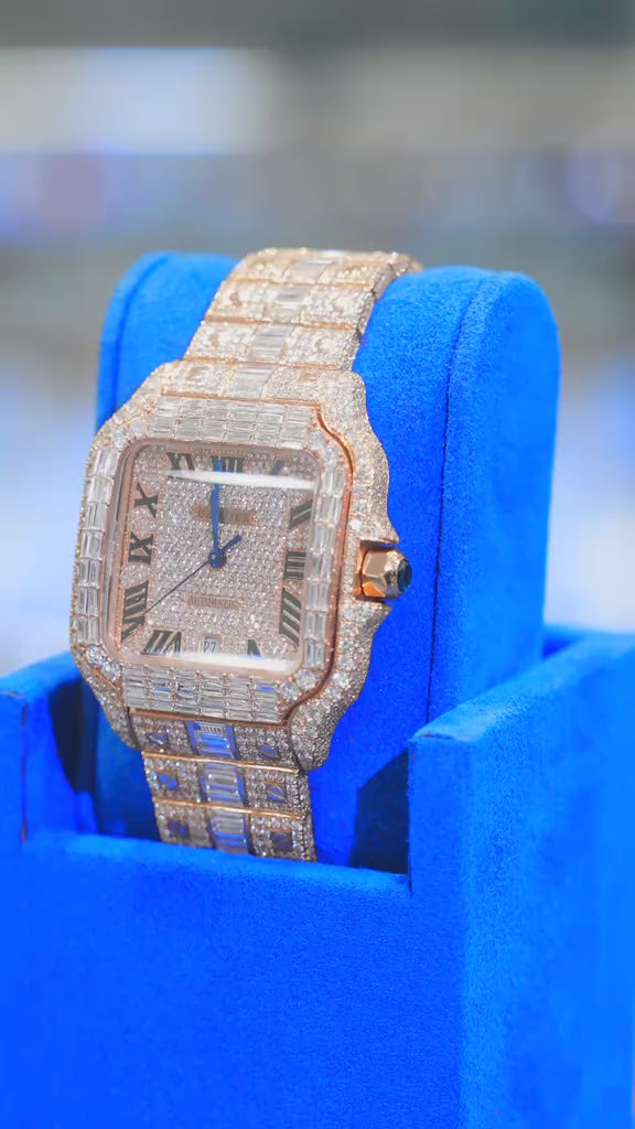 Cartier Santos ( Iced out ) - VVS Moissanite